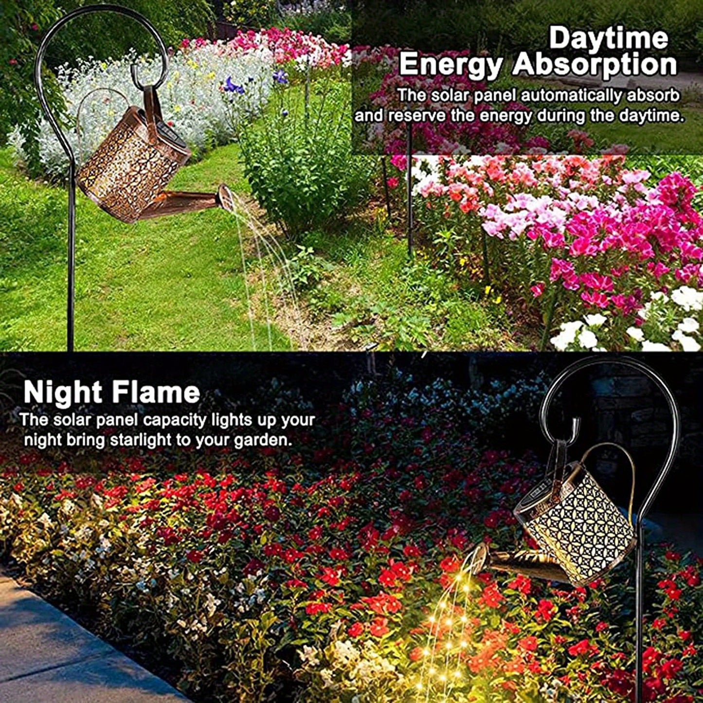 A Solar Energy LED Garden Art Watering Can Lamp - 1个,Decorative XINGX Shower Ground Plugged Light,Suitable for Trail、Lawn、Courtyard and Yard - Hanging Lighting Decoration,Metal Structure,Suitable for Party Atmosphere,14over Age