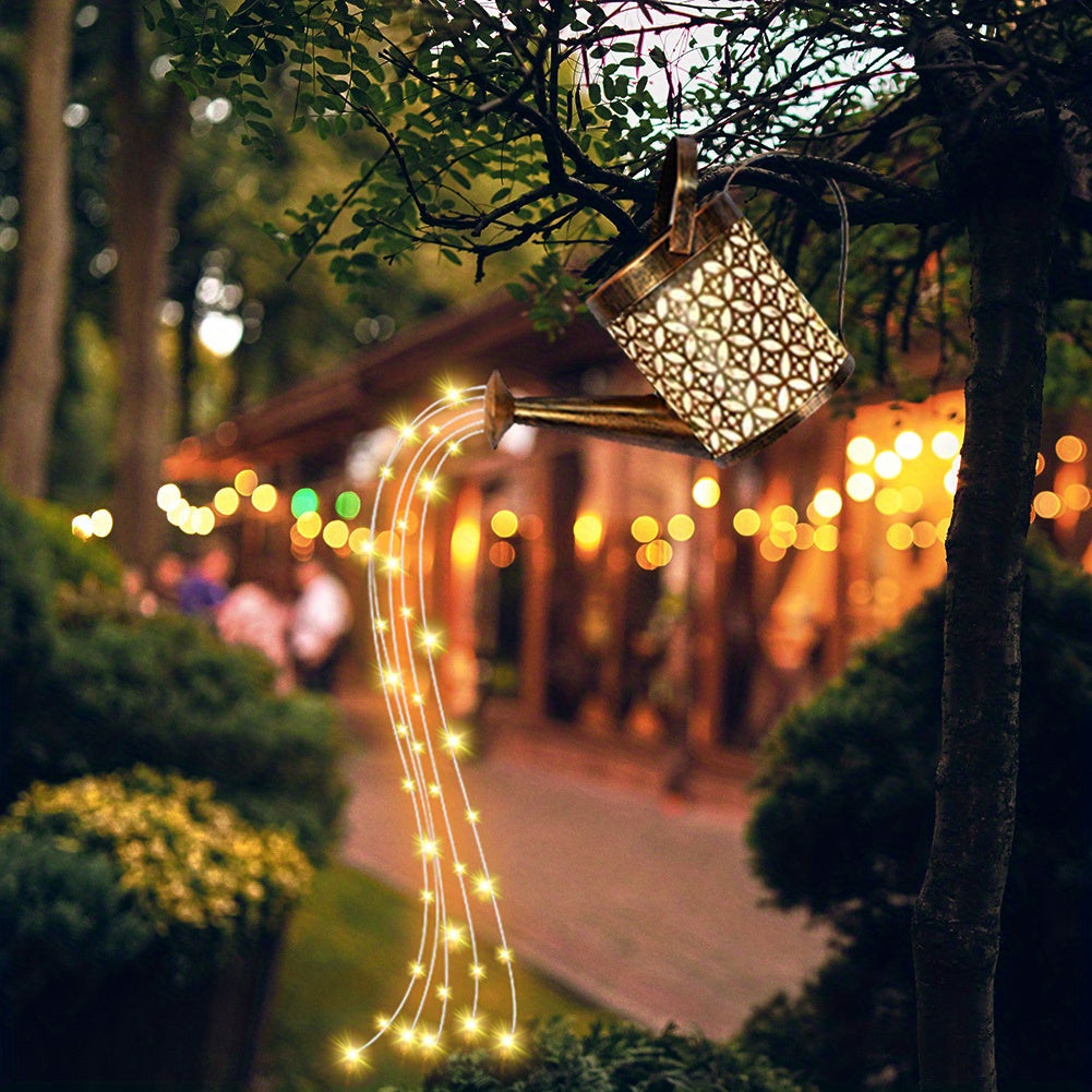 A Solar Energy LED Garden Art Watering Can Lamp - 1个,Decorative XINGX Shower Ground Plugged Light,Suitable for Trail、Lawn、Courtyard and Yard - Hanging Lighting Decoration,Metal Structure,Suitable for Party Atmosphere,14over Age