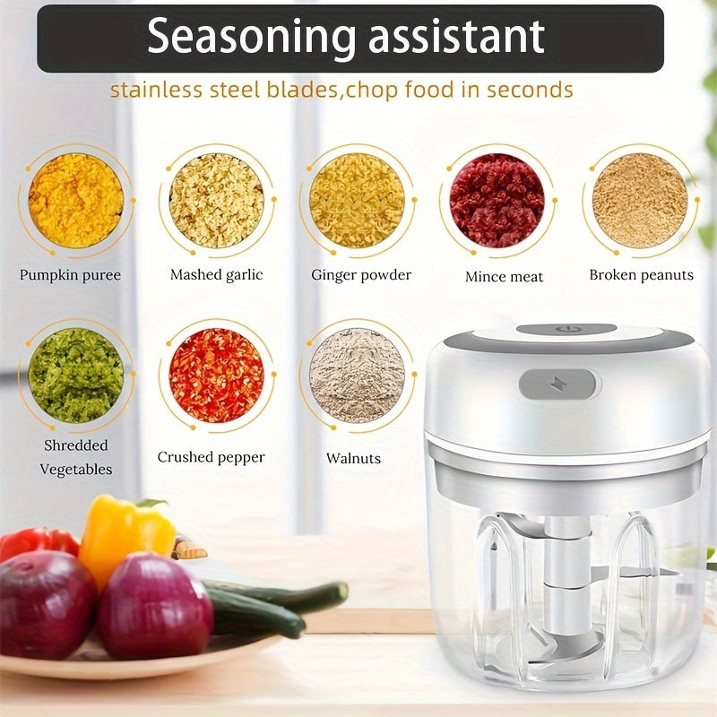 1Pieces,8.45Ounce Capacity,USB Charging Cooking Machine,Kitchen Mashed Garlic Machine,Small Automatic Cooking Machine,Multi-Scenario Tool,Multiple Colors,Kitchen Supplies