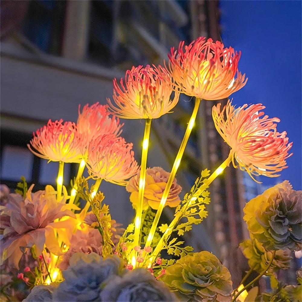 Outdoor Solar Flower Light,Waterproof,Pink LED Garden pile,Decorative Solar Path Light,IP65Waterproof,ABS Material,With Electronic Components,Suitable for Terrace and Garden Decoration