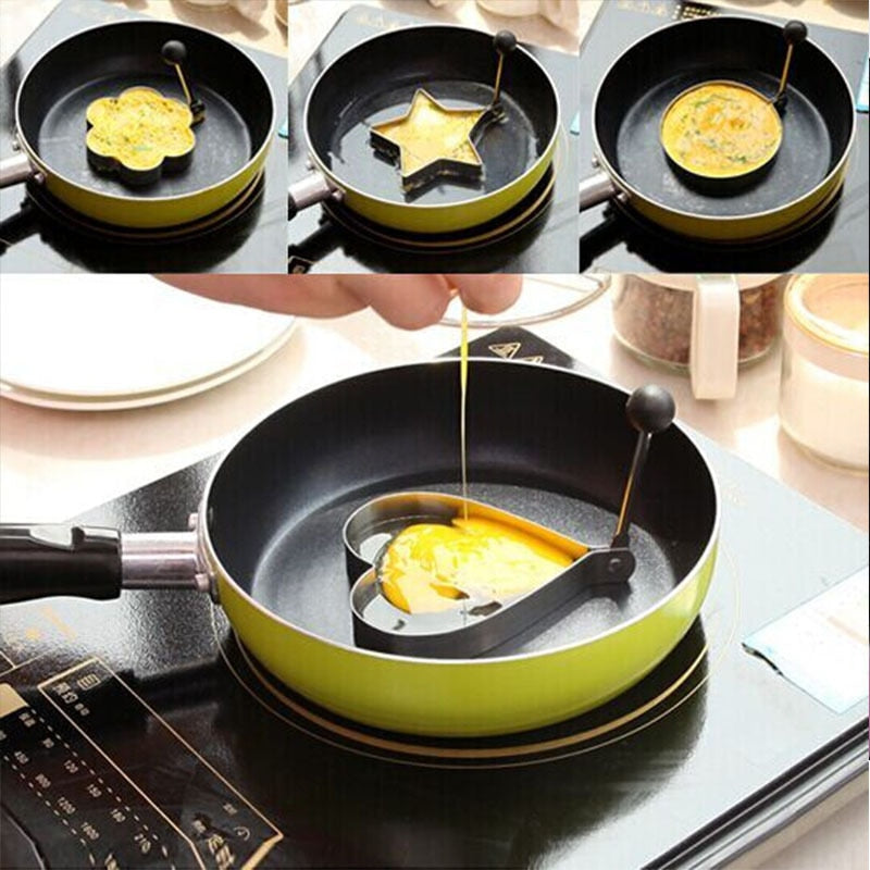 5个,Egg Ring,Stainless Steel Egg Cooking Ring,Pancake Mold with Fried Egg and Omelet,Kitchen Utensils,Kitchen Supplies,Kitchen Accessories,Household kitchen utensils