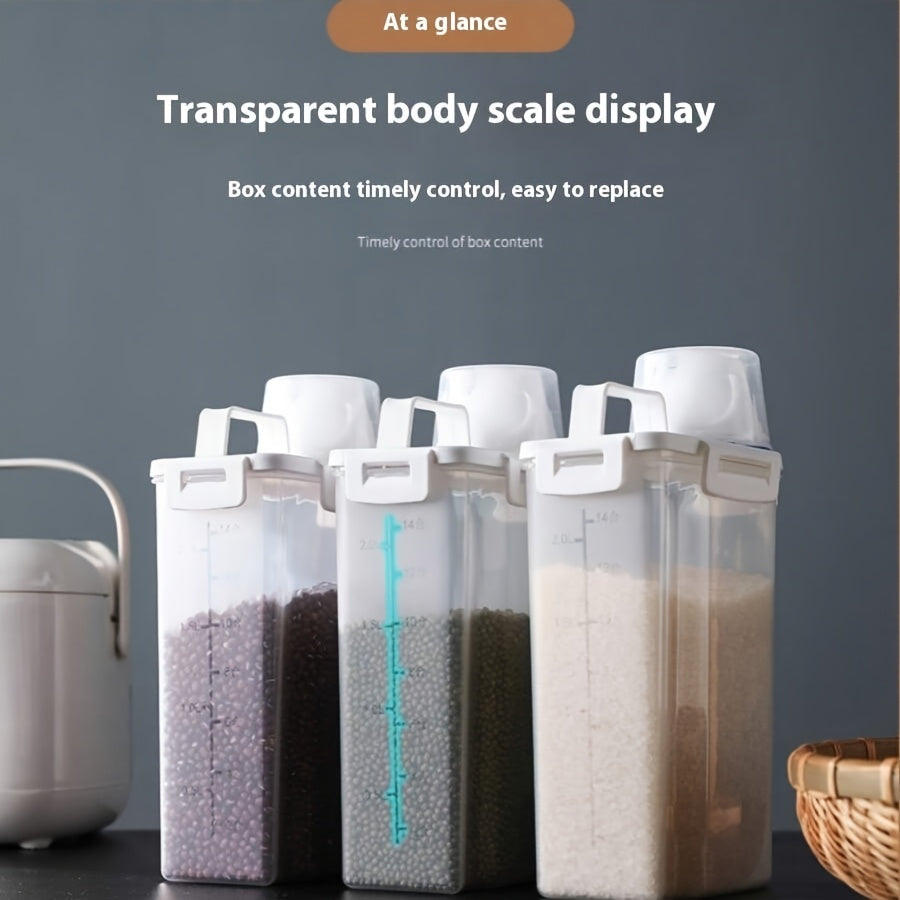 Large Capacity Airtight Rice Grain Dispenser - Moisture-Proof Insect-Proof Wheat Grain Storage Box,With Flip for Kitchen Finishing