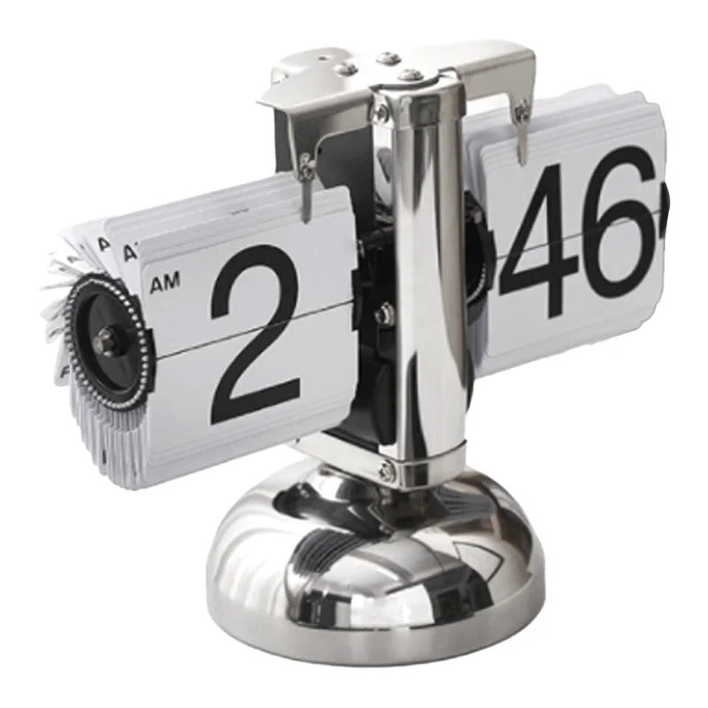 Flip Desk Clock Digital Flip Down Clock Retro Minimalist Single Foot Mechanical Auto Flip Clock Desk Clock for Home Livingroom