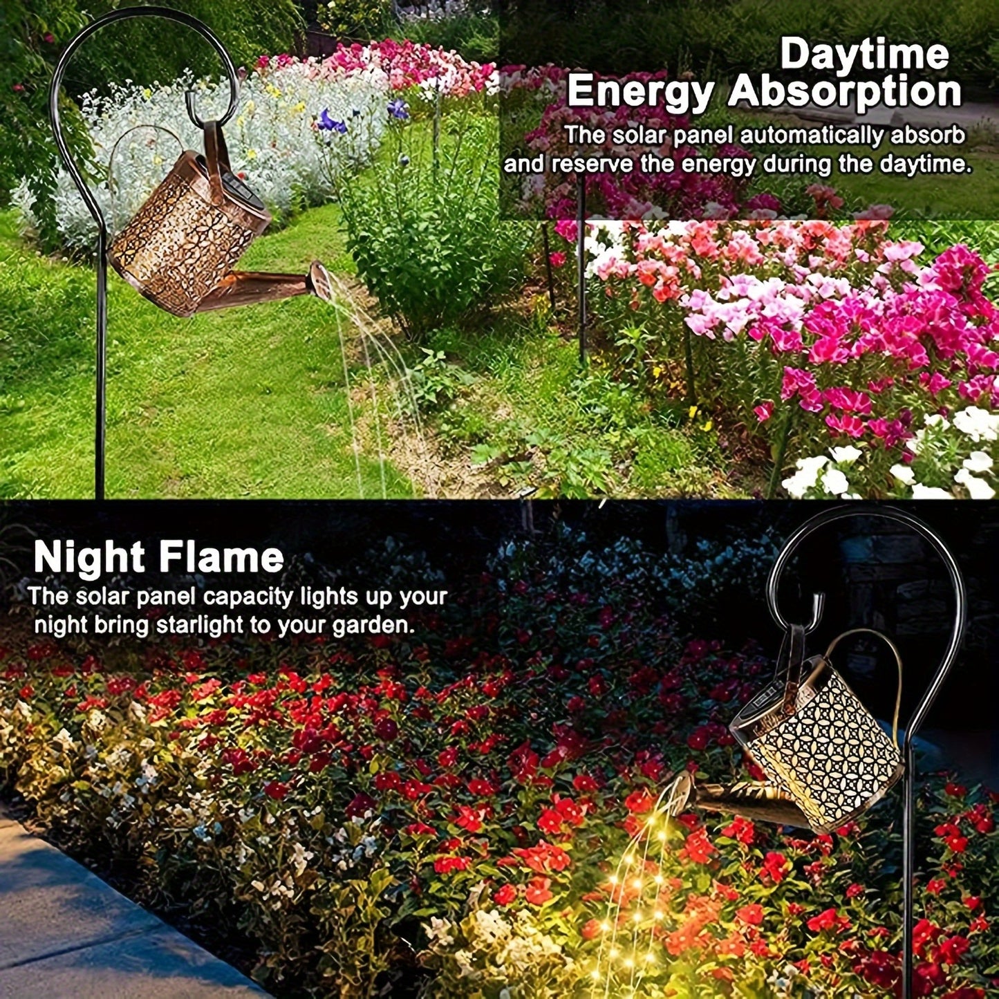A Solar Energy LED Garden Art Watering Can Lamp - 1个,Decorative XINGX Shower Ground Plugged Light,Suitable for Trail、Lawn、Courtyard and Yard - Hanging Lighting Decoration,Metal Structure,Suitable for Party Atmosphere,14over Age