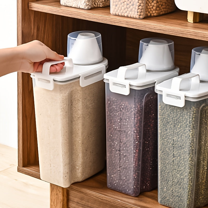 Large Capacity Airtight Rice Grain Dispenser - Moisture-Proof Insect-Proof Wheat Grain Storage Box,With Flip for Kitchen Finishing