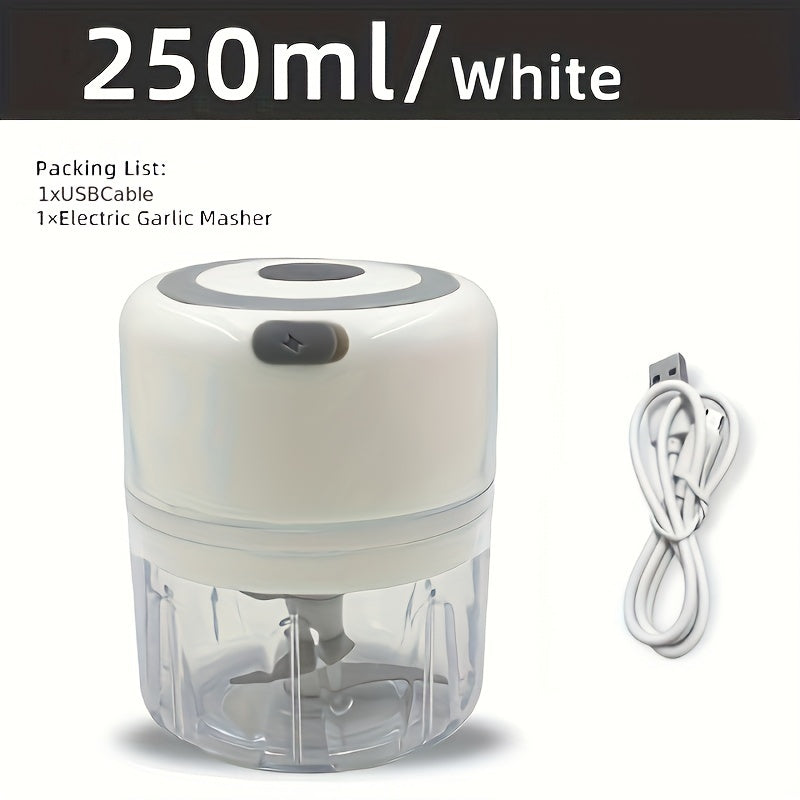 1Pieces,8.45Ounce Capacity,USB Charging Cooking Machine,Kitchen Mashed Garlic Machine,Small Automatic Cooking Machine,Multi-Scenario Tool,Multiple Colors,Kitchen Supplies