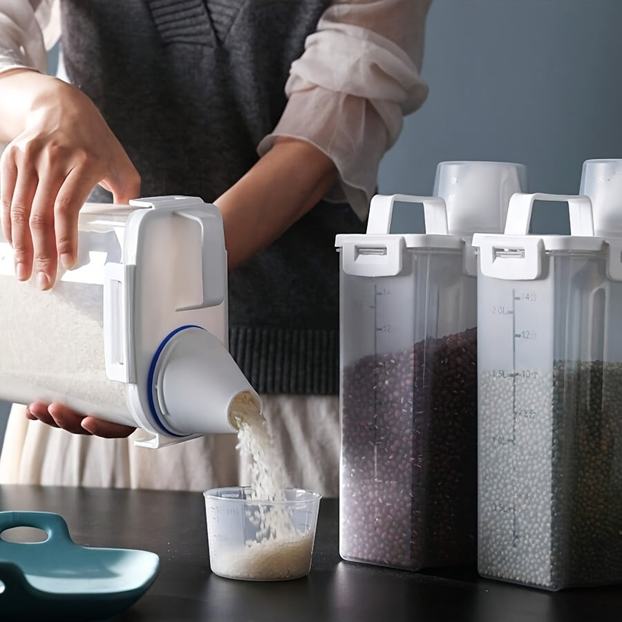 Large Capacity Airtight Rice Grain Dispenser - Moisture-Proof Insect-Proof Wheat Grain Storage Box,With Flip for Kitchen Finishing