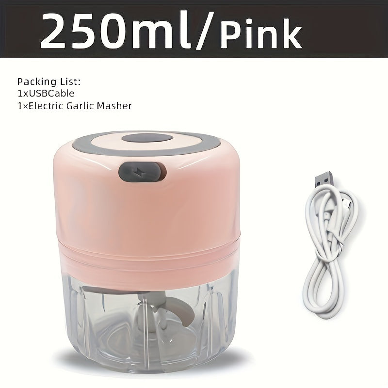 1Pieces,8.45Ounce Capacity,USB Charging Cooking Machine,Kitchen Mashed Garlic Machine,Small Automatic Cooking Machine,Multi-Scenario Tool,Multiple Colors,Kitchen Supplies