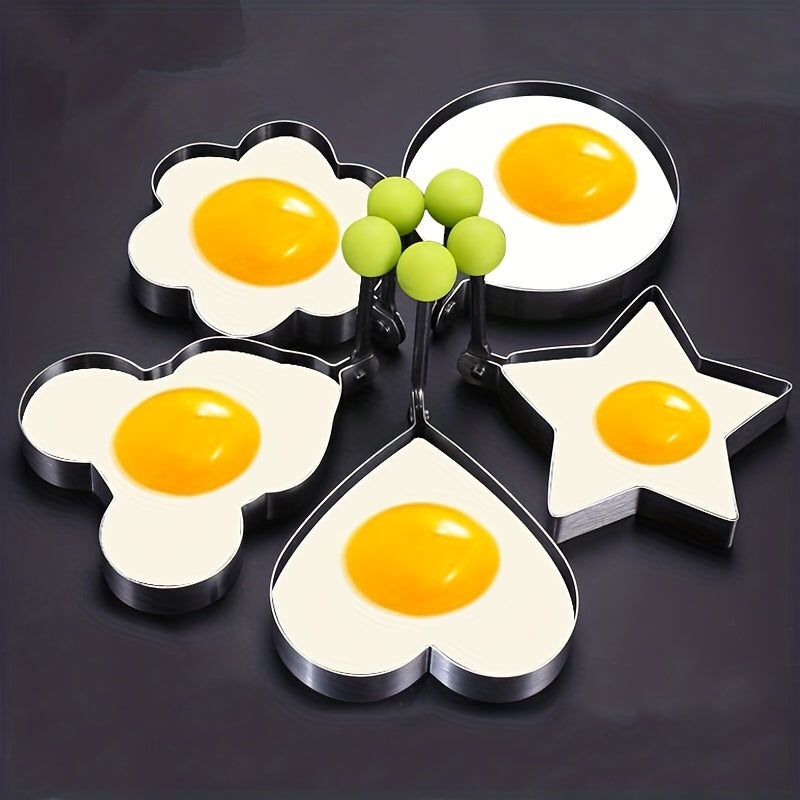 5个,Egg Ring,Stainless Steel Egg Cooking Ring,Pancake Mold with Fried Egg and Omelet,Kitchen Utensils,Kitchen Supplies,Kitchen Accessories,Household kitchen utensils