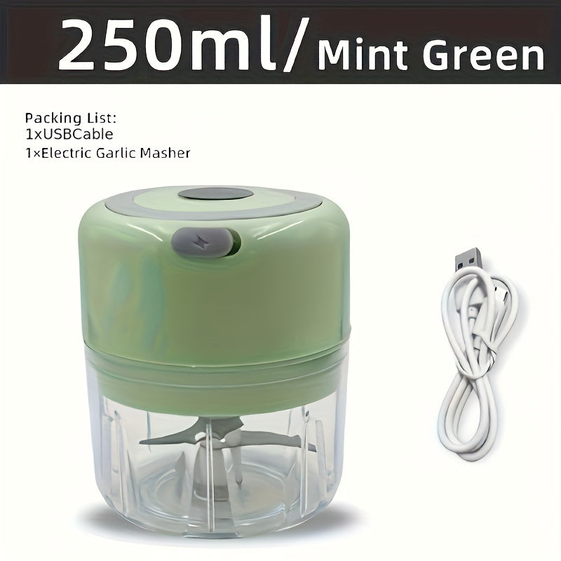 1Pieces,8.45Ounce Capacity,USB Charging Cooking Machine,Kitchen Mashed Garlic Machine,Small Automatic Cooking Machine,Multi-Scenario Tool,Multiple Colors,Kitchen Supplies