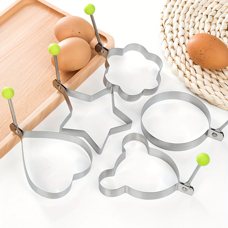 5个,Egg Ring,Stainless Steel Egg Cooking Ring,Pancake Mold with Fried Egg and Omelet,Kitchen Utensils,Kitchen Supplies,Kitchen Accessories,Household kitchen utensils