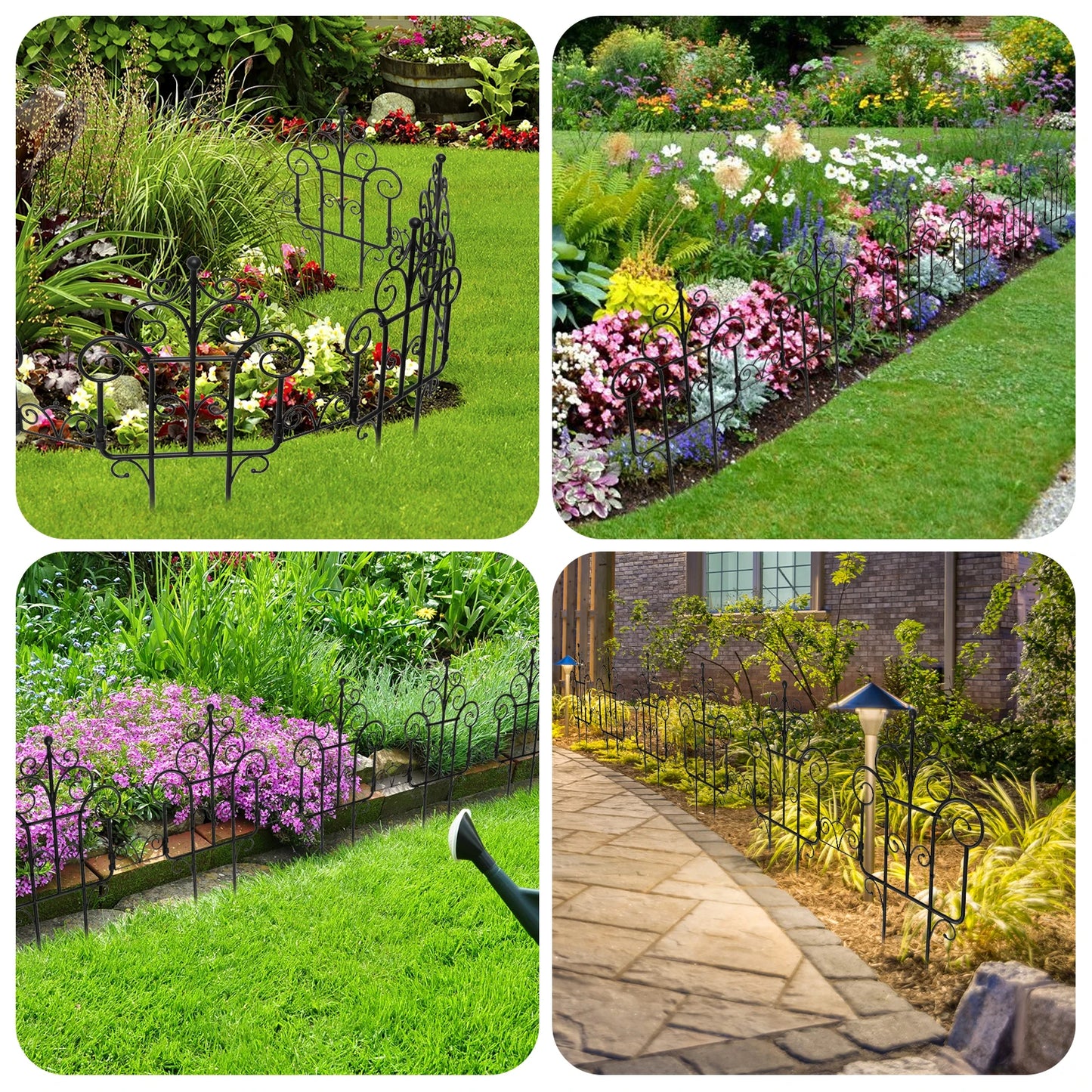 Garden Edge Fence - Decorative Garden Fence Panels Flexible Removable Tree Fence Weatherproof Splice Fence