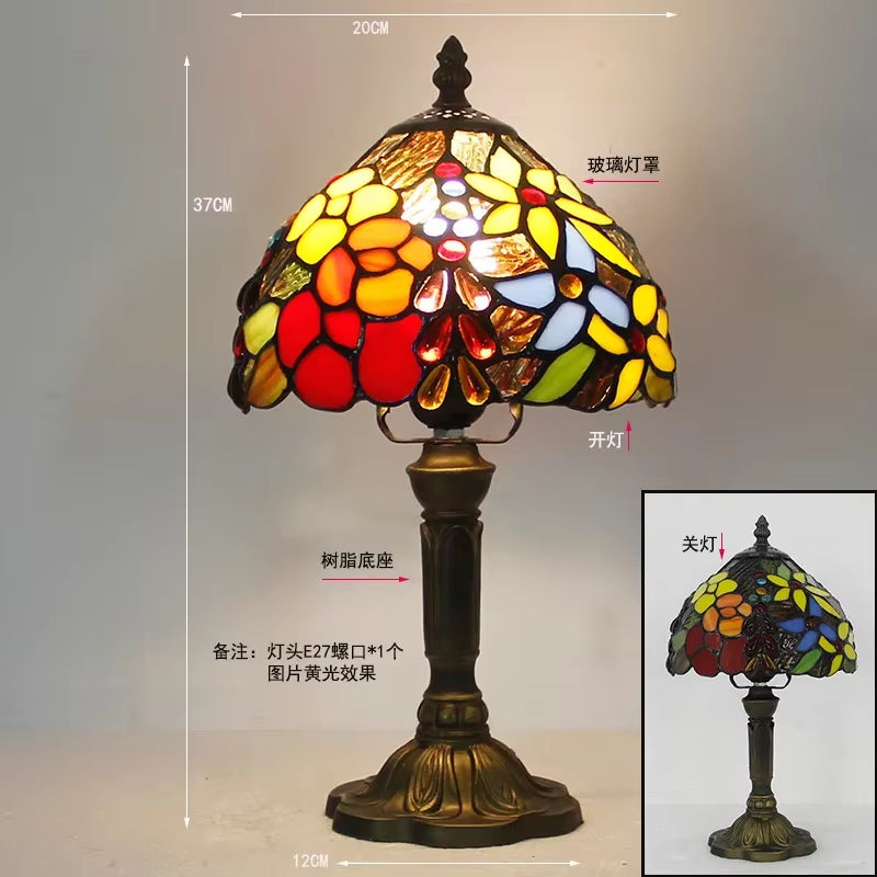 Stained Glass Desk Lamp Luxury Stained Glass Lampshade Tiffany Table Lamp Bedside Lamp Lámpara De Escritorio