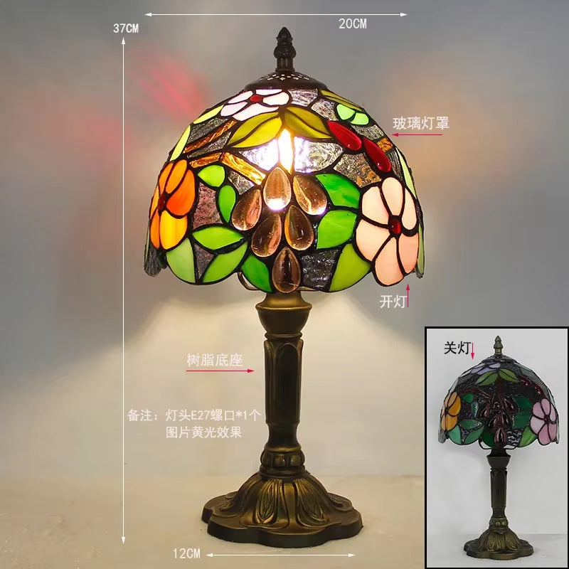 Stained Glass Desk Lamp Luxury Stained Glass Lampshade Tiffany Table Lamp Bedside Lamp Lámpara De Escritorio