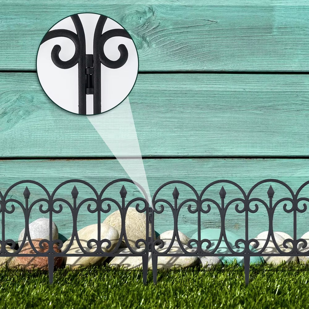 Garden Edge Fence - Decorative Garden Fence Panels Flexible Removable Tree Fence Weatherproof Splice Fence