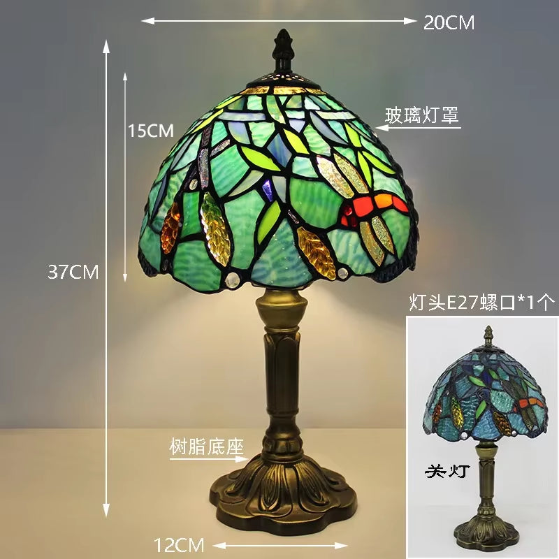 Stained Glass Desk Lamp Luxury Stained Glass Lampshade Tiffany Table Lamp Bedside Lamp Lámpara De Escritorio