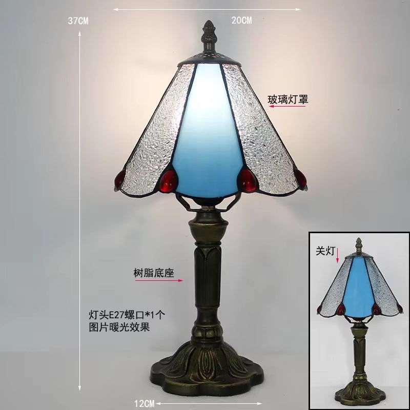 Stained Glass Desk Lamp Luxury Stained Glass Lampshade Tiffany Table Lamp Bedside Lamp Lámpara De Escritorio