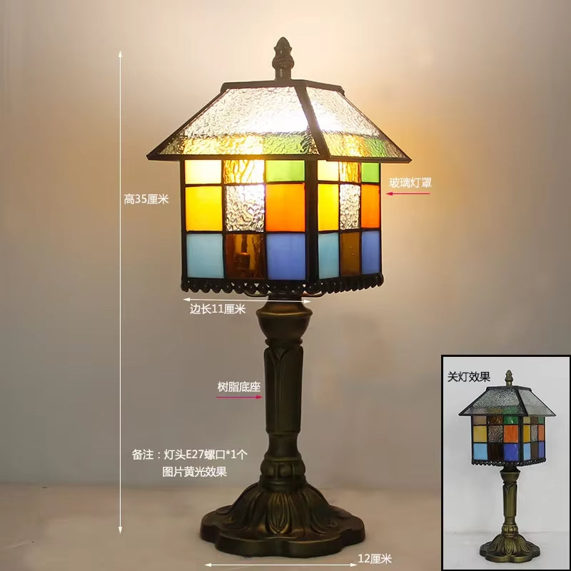 Stained Glass Desk Lamp Luxury Stained Glass Lampshade Tiffany Table Lamp Bedside Lamp Lámpara De Escritorio