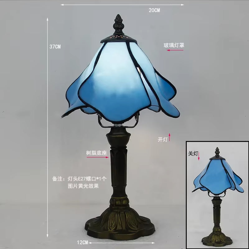 Stained Glass Desk Lamp Luxury Stained Glass Lampshade Tiffany Table Lamp Bedside Lamp Lámpara De Escritorio