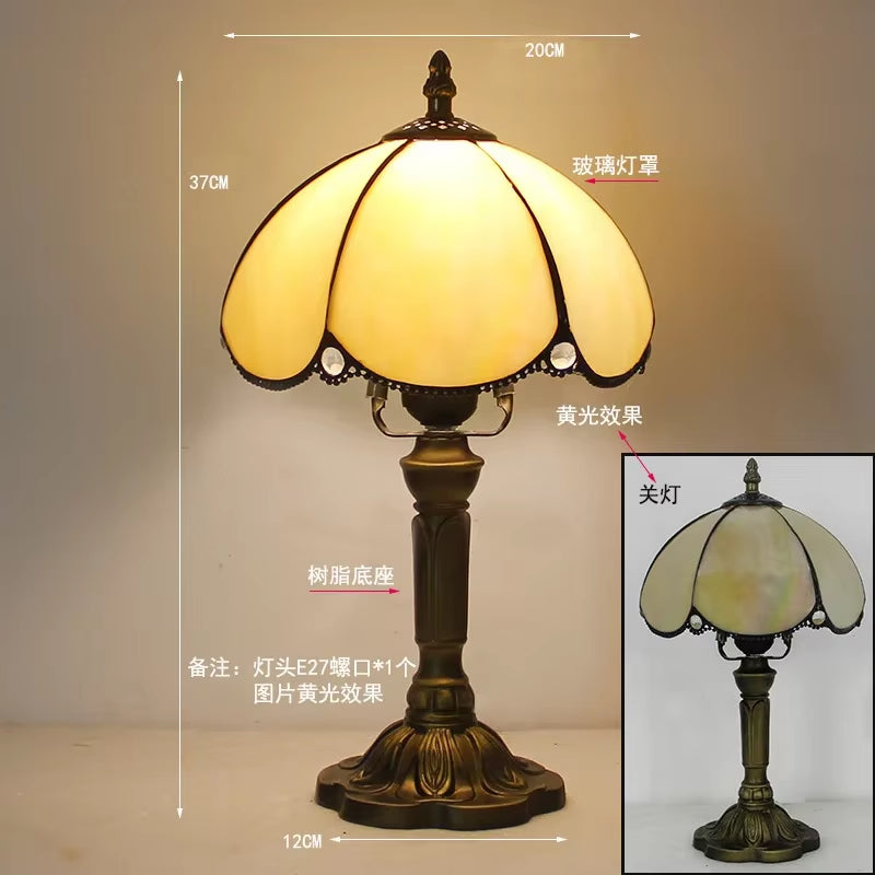 Stained Glass Desk Lamp Luxury Stained Glass Lampshade Tiffany Table Lamp Bedside Lamp Lámpara De Escritorio