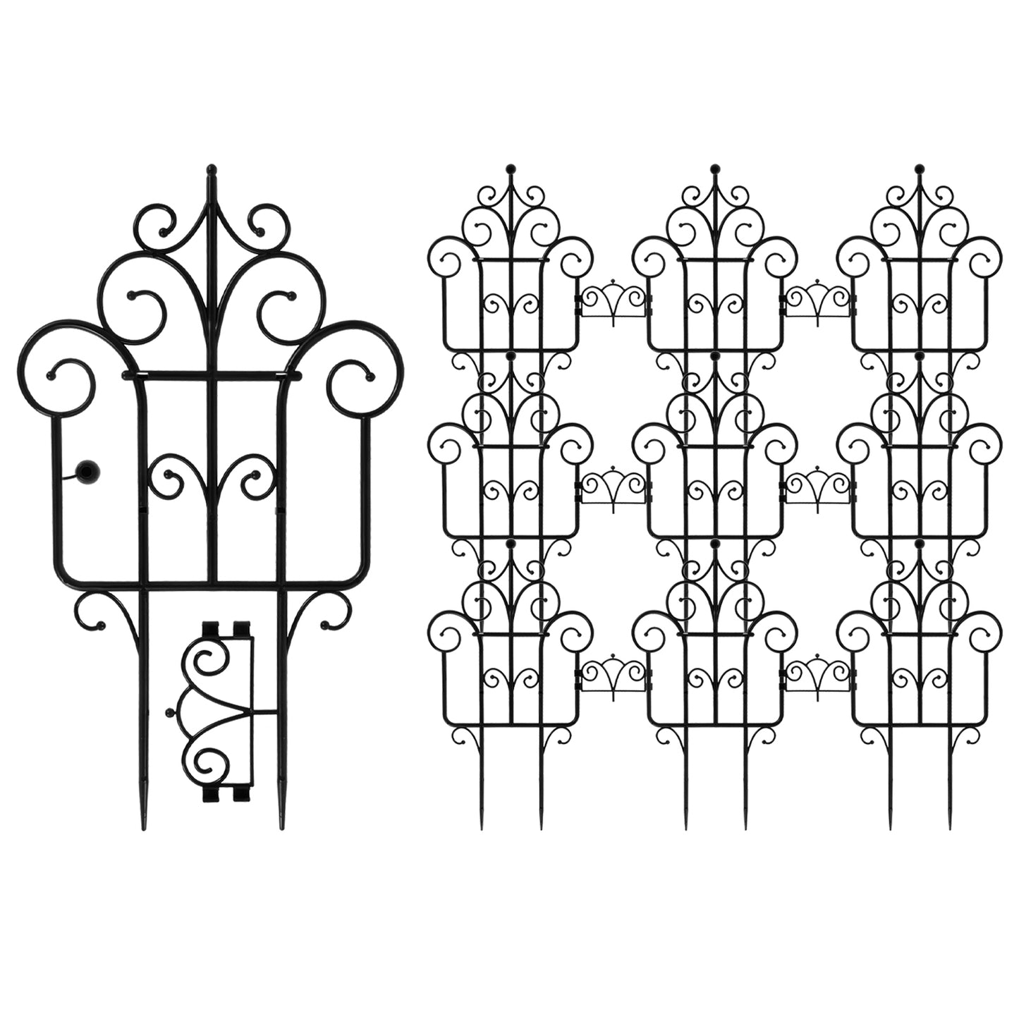 Garden Edge Fence - Decorative Garden Fence Panels Flexible Removable Tree Fence Weatherproof Splice Fence