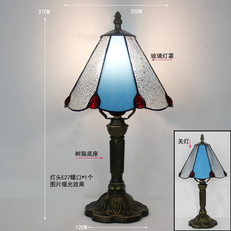 Stained Glass Desk Lamp Luxury Stained Glass Lampshade Tiffany Table Lamp Bedside Lamp Lámpara De Escritorio