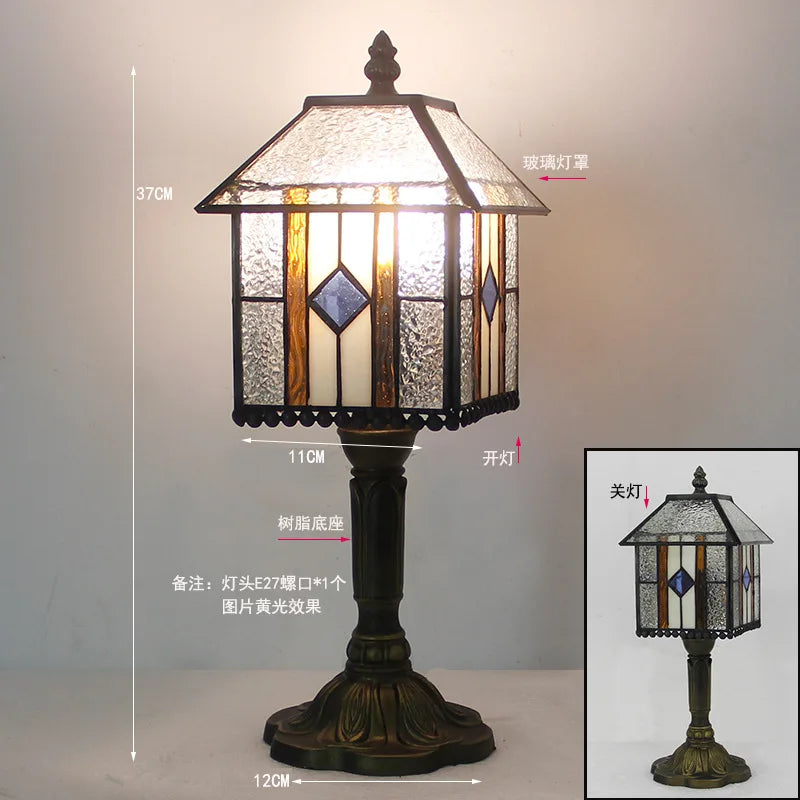 Stained Glass Desk Lamp Luxury Stained Glass Lampshade Tiffany Table Lamp Bedside Lamp Lámpara De Escritorio