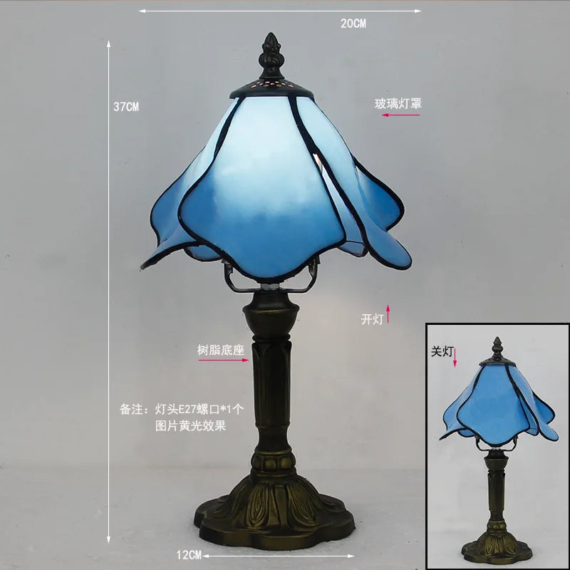 Stained Glass Desk Lamp Luxury Stained Glass Lampshade Tiffany Table Lamp Bedside Lamp Lámpara De Escritorio