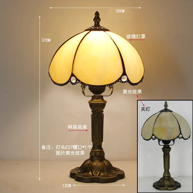 Stained Glass Desk Lamp Luxury Stained Glass Lampshade Tiffany Table Lamp Bedside Lamp Lámpara De Escritorio