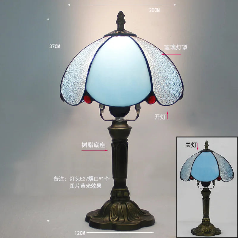 Stained Glass Desk Lamp Luxury Stained Glass Lampshade Tiffany Table Lamp Bedside Lamp Lámpara De Escritorio