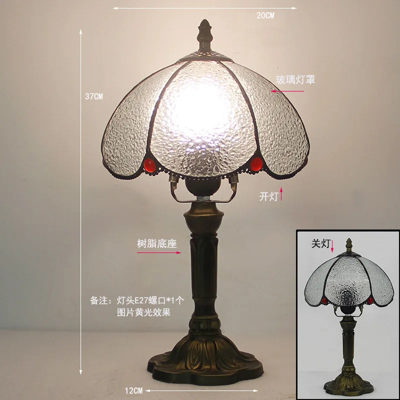 Stained Glass Desk Lamp Luxury Stained Glass Lampshade Tiffany Table Lamp Bedside Lamp Lámpara De Escritorio
