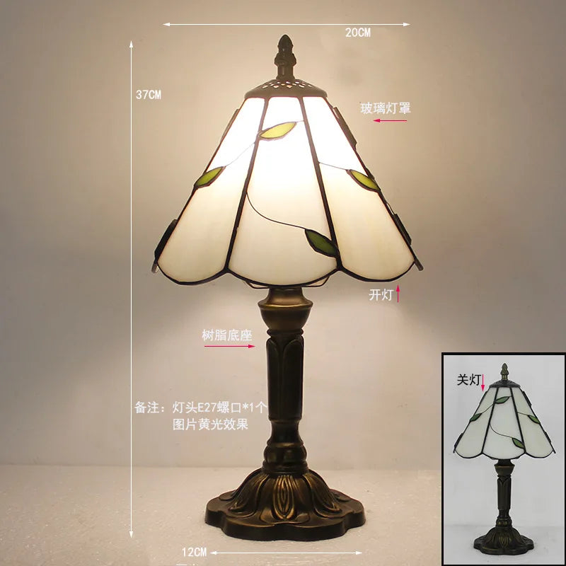 Stained Glass Desk Lamp Luxury Stained Glass Lampshade Tiffany Table Lamp Bedside Lamp Lámpara De Escritorio