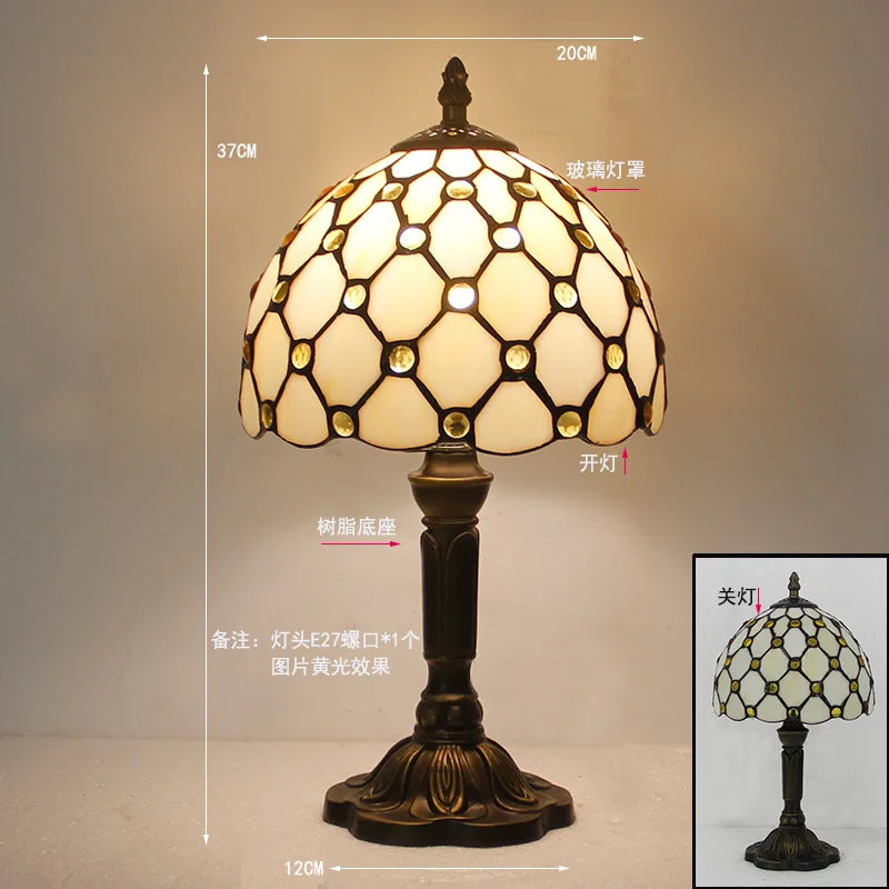 Stained Glass Desk Lamp Luxury Stained Glass Lampshade Tiffany Table Lamp Bedside Lamp Lámpara De Escritorio