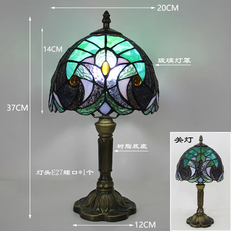 Stained Glass Desk Lamp Luxury Stained Glass Lampshade Tiffany Table Lamp Bedside Lamp Lámpara De Escritorio