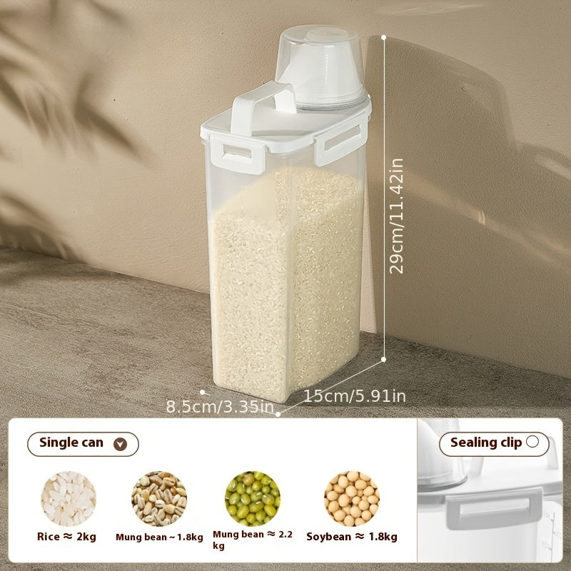 Large Capacity Airtight Rice Grain Dispenser - Moisture-Proof Insect-Proof Wheat Grain Storage Box,With Flip for Kitchen Finishing
