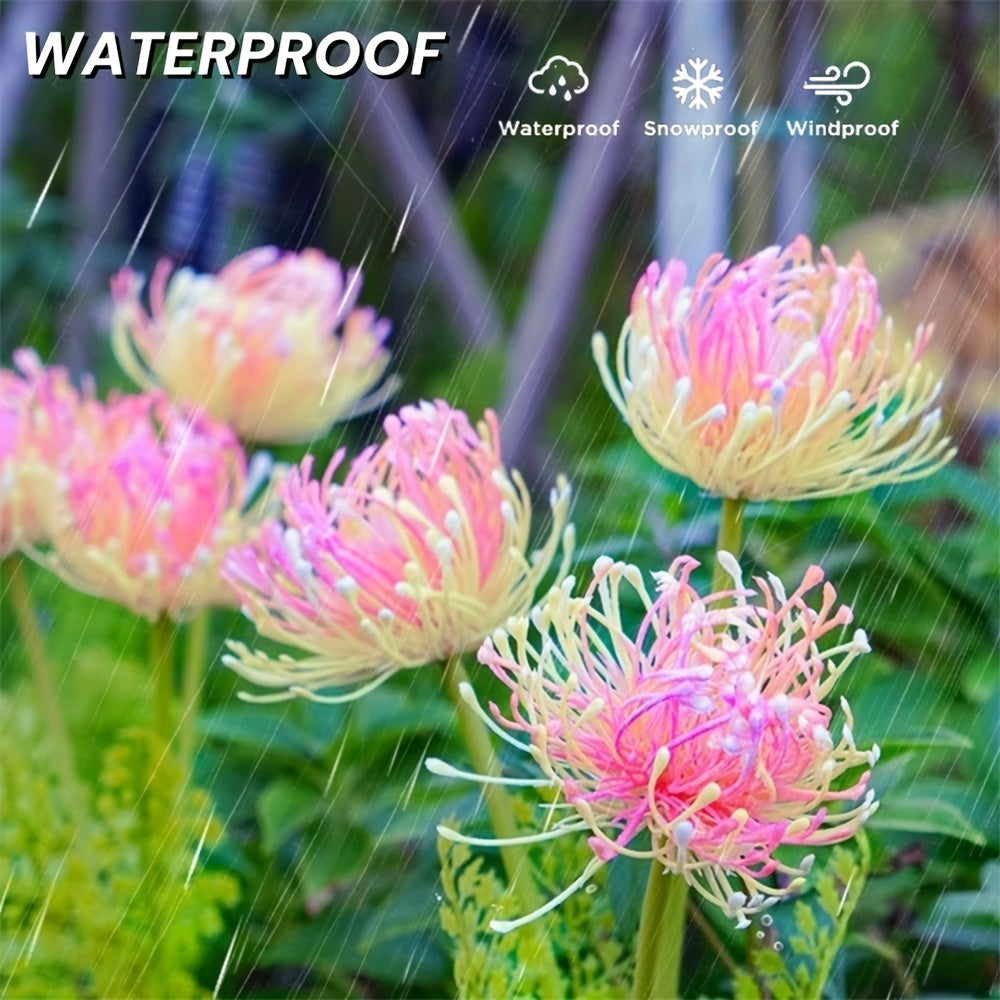 Outdoor Solar Flower Light,Waterproof,Pink LED Garden pile,Decorative Solar Path Light,IP65Waterproof,ABS Material,With Electronic Components,Suitable for Terrace and Garden Decoration