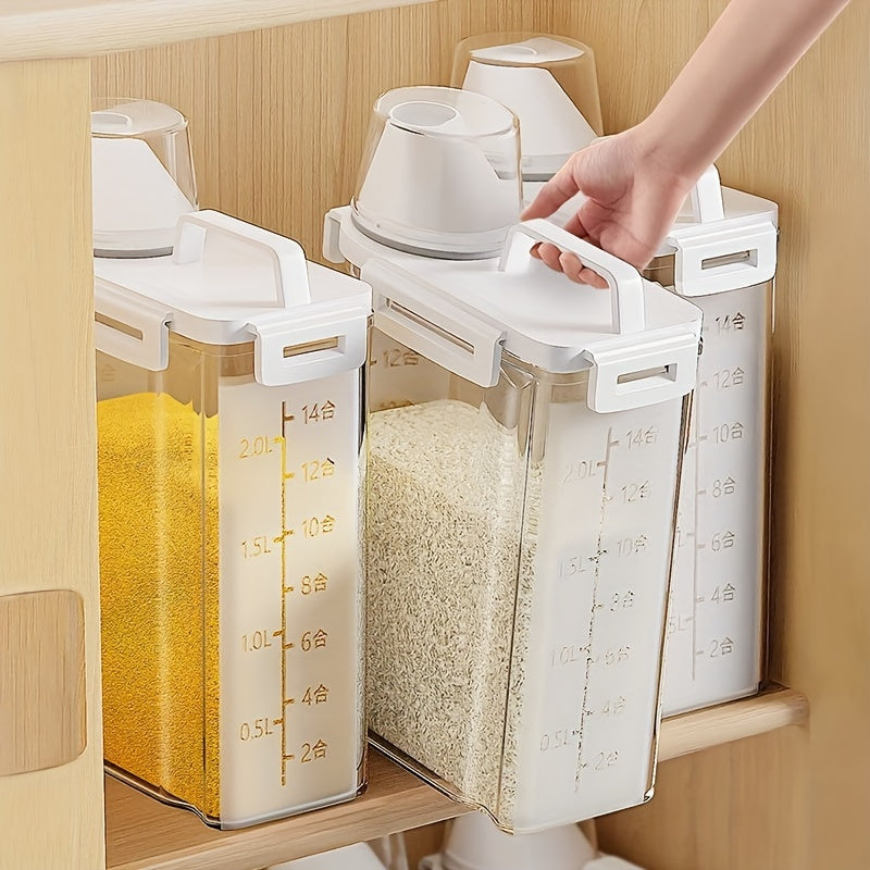 Large Capacity Airtight Rice Grain Dispenser - Moisture-Proof Insect-Proof Wheat Grain Storage Box,With Flip for Kitchen Finishing