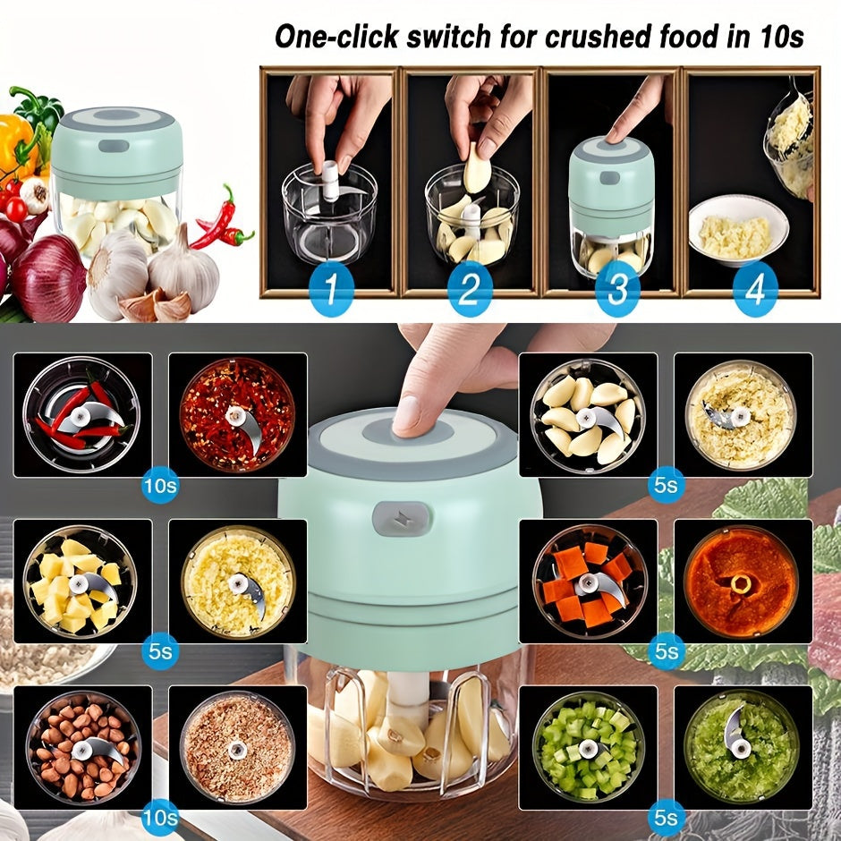 1Pieces,8.45Ounce Capacity,USB Charging Cooking Machine,Kitchen Mashed Garlic Machine,Small Automatic Cooking Machine,Multi-Scenario Tool,Multiple Colors,Kitchen Supplies