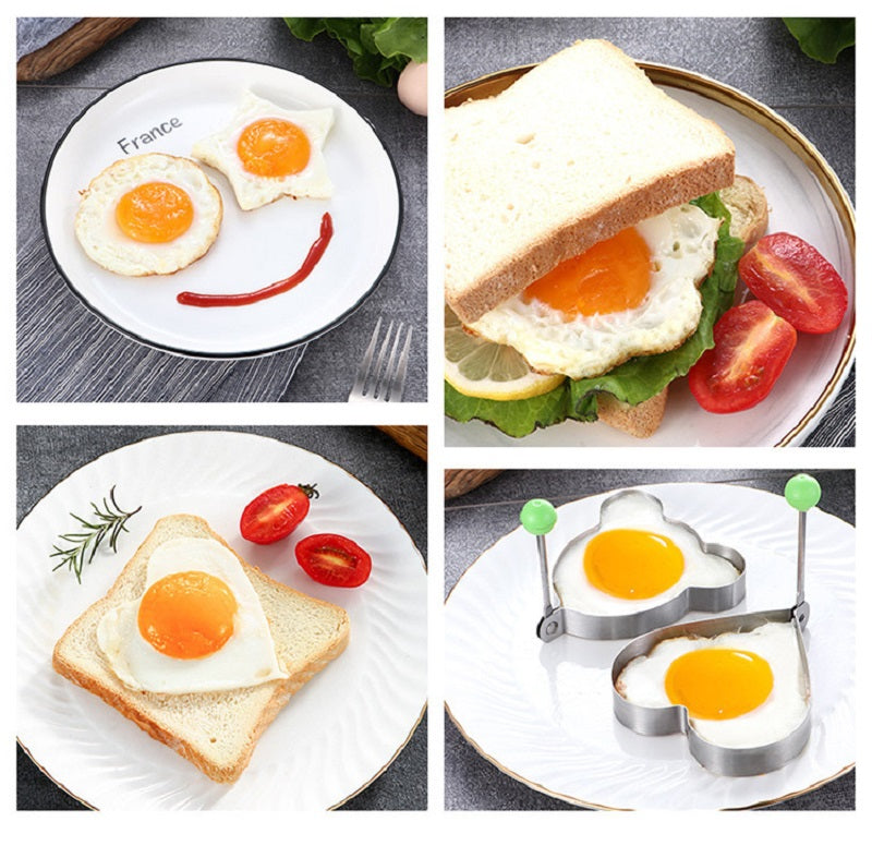 5个,Egg Ring,Stainless Steel Egg Cooking Ring,Pancake Mold with Fried Egg and Omelet,Kitchen Utensils,Kitchen Supplies,Kitchen Accessories,Household kitchen utensils