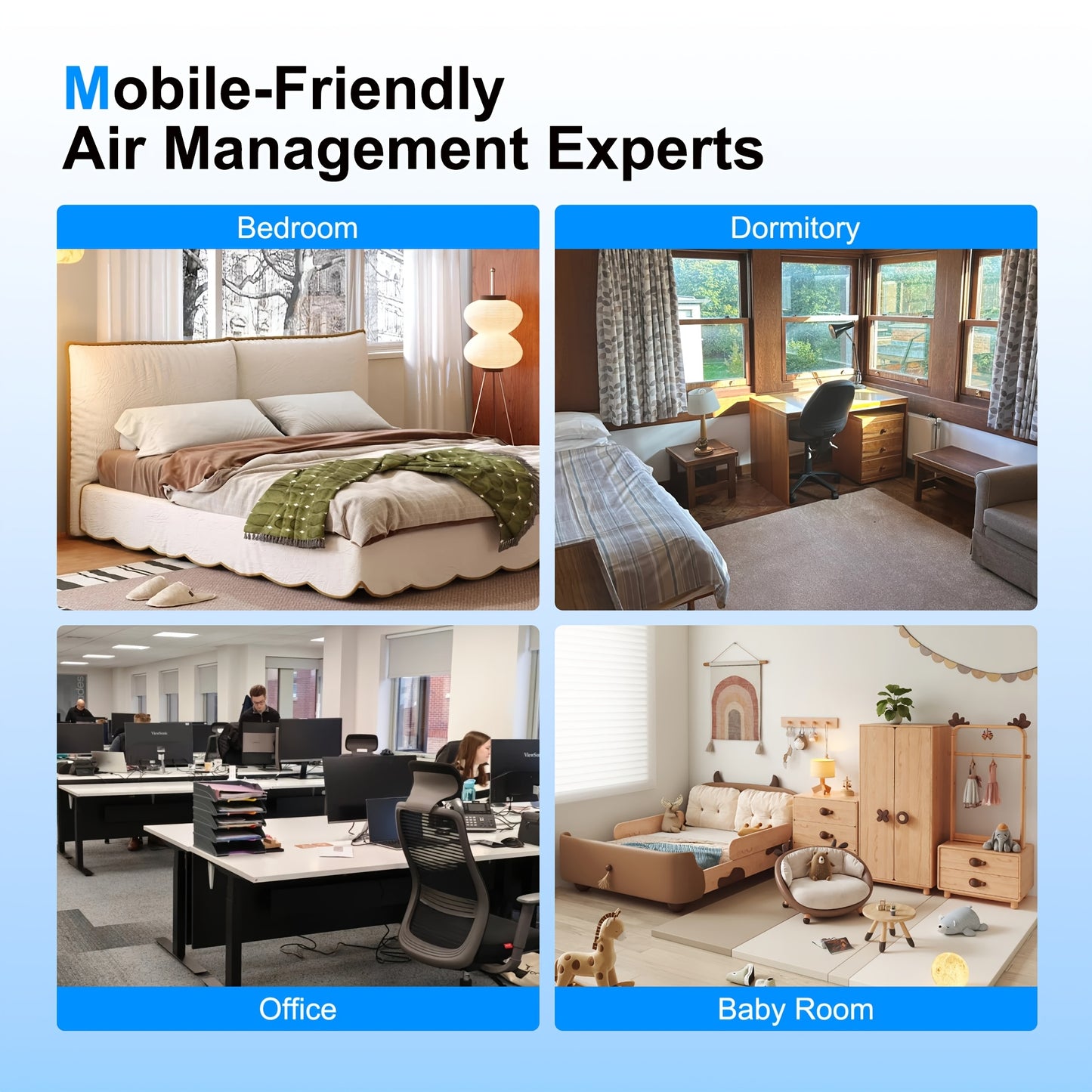Home air cleaner,Suitable for Bedroom,Coverage area can reach up to225Square Feet,26dB Tranquility,HEPA 3Combination1Filter,With blue ambient light sleep mode,Remove dust、Smoke pollutants、Odor Virus,MR2566,Gray(1Bag)
