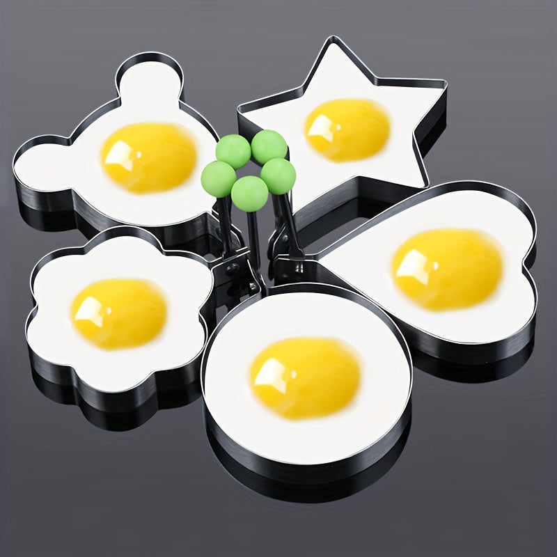 5个,Egg Ring,Stainless Steel Egg Cooking Ring,Pancake Mold with Fried Egg and Omelet,Kitchen Utensils,Kitchen Supplies,Kitchen Accessories,Household kitchen utensils