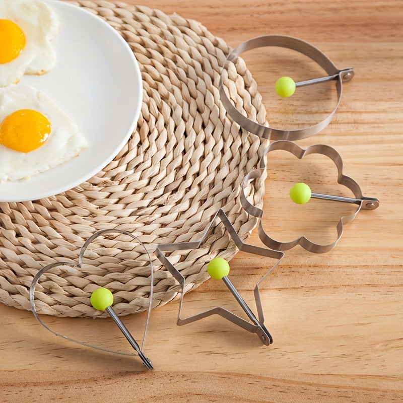 5个,Egg Ring,Stainless Steel Egg Cooking Ring,Pancake Mold with Fried Egg and Omelet,Kitchen Utensils,Kitchen Supplies,Kitchen Accessories,Household kitchen utensils