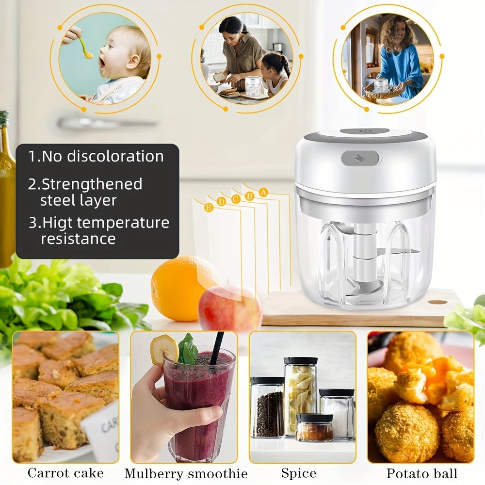 1Pieces,8.45Ounce Capacity,USB Charging Cooking Machine,Kitchen Mashed Garlic Machine,Small Automatic Cooking Machine,Multi-Scenario Tool,Multiple Colors,Kitchen Supplies