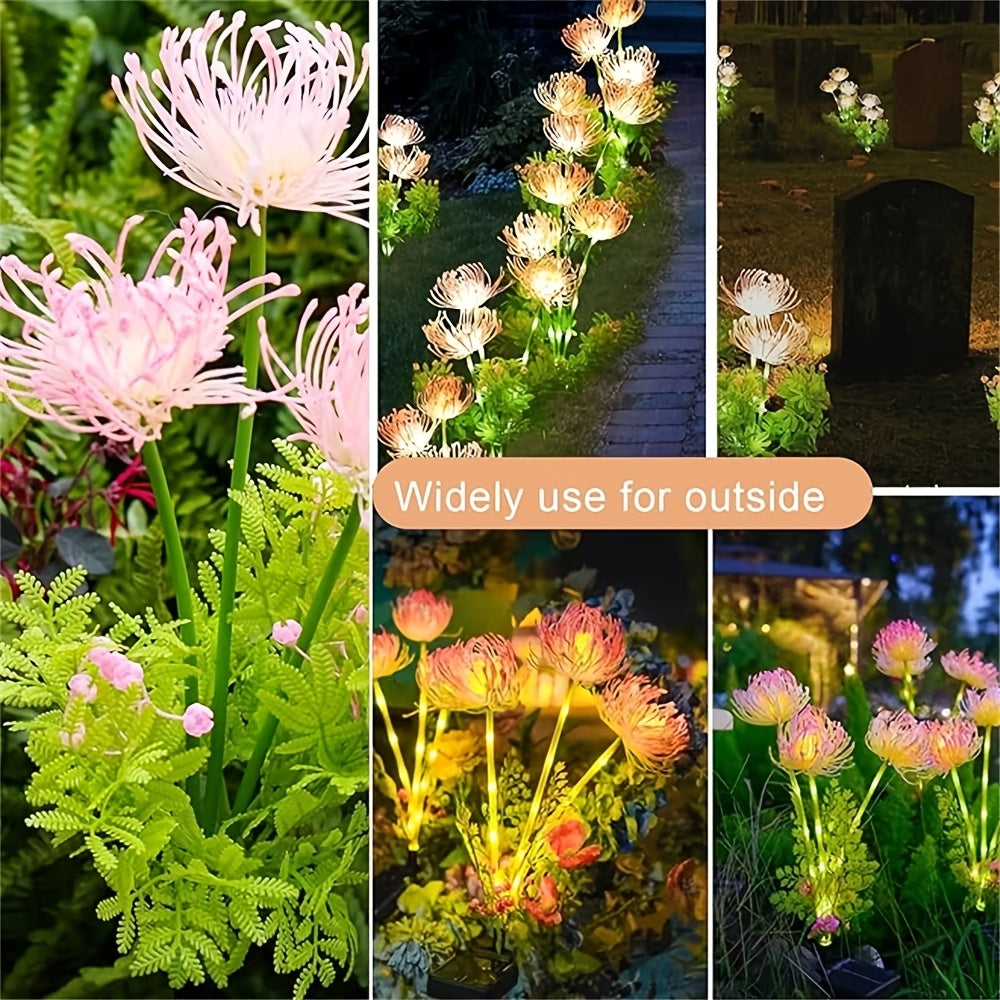 Outdoor Solar Flower Light,Waterproof,Pink LED Garden pile,Decorative Solar Path Light,IP65Waterproof,ABS Material,With Electronic Components,Suitable for Terrace and Garden Decoration