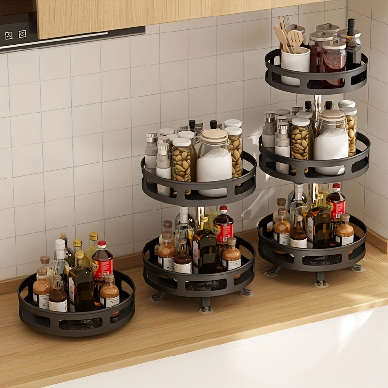 Multifunctional Rotating Storage Box-Save Space,Non-Slip Table Storage,Suitable for Tableware and Cosmetics,Spice Storage Box Kitchen Storage