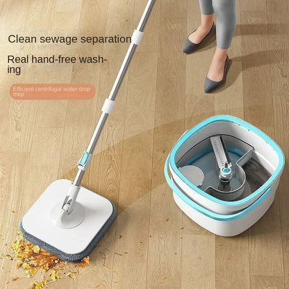 Rotating Squeeze Mop Automatic Sewage Separation Bucket Set Wash-Free Spin Floor Washing Mop Cleaning Tools Bathroom Accessories