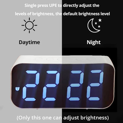 LED Mirror Table Clock Digital Alarm Snooze Display Time Desktop Electronic Table Clocks Desktop Clock