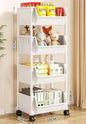 Household trolley bookshelf Kitchen storage shelf Kitchen corner slit cabinet Bathroom living room toy storage shelf