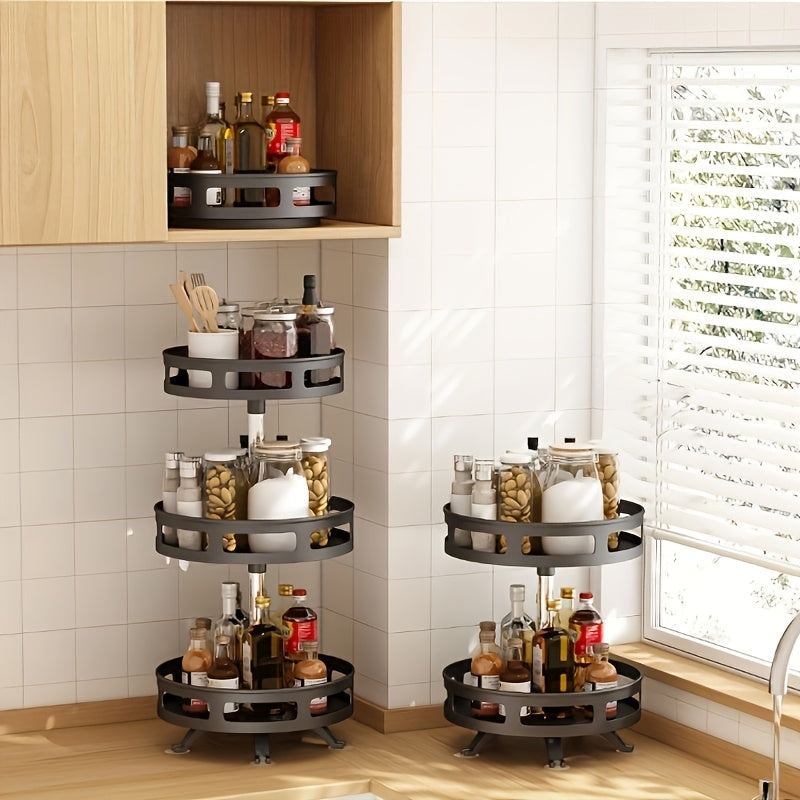 Multifunctional Rotating Storage Box-Save Space，Non-Slip Table Storage，Suitable for Tableware and Cosmetics，Spice Storage Box Kitchen Storage