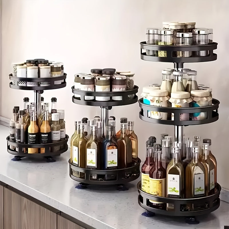 Multifunctional Rotating Storage Box-Save Space，Non-Slip Table Storage，Suitable for Tableware and Cosmetics，Spice Storage Box Kitchen Storage